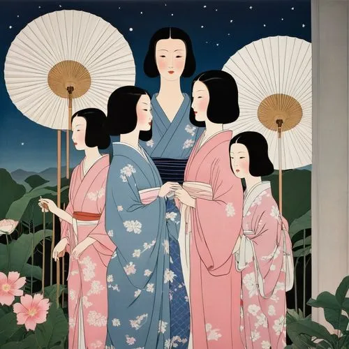 geishas,ukiyoe,geiko,maiko,utamaro,japanese art