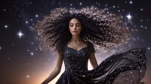 queen of the night,inanna,stargard,black queen,cosmogirl,black pearl,afrofuturism,mahdawi,magellanic,globular clusters,galaxia,celestial,magicienne,selene,tatia,spellbinding,soulforce,starchild,stargirl,black woman,Photography,Artistic Photography,Artistic Photography 11