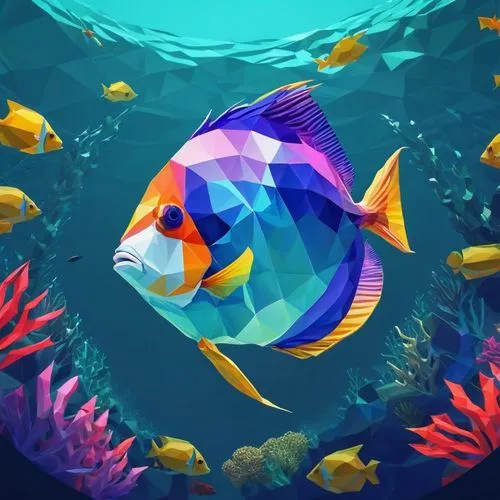 triggerfish,beautiful fish,rainbowfish,blue fish,diamond tetra,mbuna,Unique,3D,Low Poly