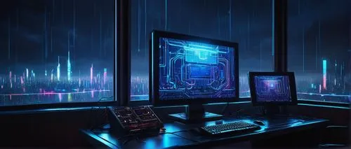 computer room,cyberscene,blue room,cyberpunk,study room,neon coffee,cyberia,synth,art deco background,doctor's room,the server room,cybercity,cybernet,ufo interior,cybertown,tron,cyberview,computation,jukebox,3d background,Conceptual Art,Sci-Fi,Sci-Fi 20