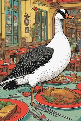 st martin's day goose,gooseander,nile goose,wild goose,ornamental duck,kelp gull,roast goose,cayuga duck,silver seagull,seagull,seabird,snow goose,easter goose,birds of chicago,duck bird,canadian goose,sea-gull,aztec gull,goose,red robin,Illustration,American Style,American Style 14