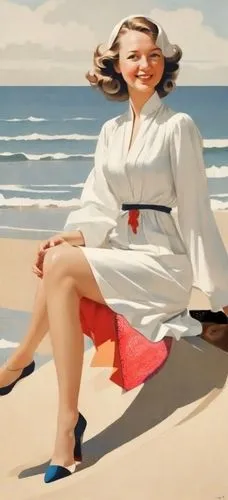 vettriano,girl on the dune,deckchair,beach background,deck chair,beachcomber,beachgoer,model years 1960-63,beach chair,woman with ice-cream,lartigue,retro woman,tretchikoff,art deco woman,model years 