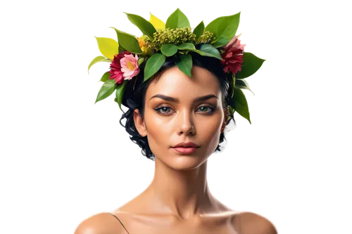 polynesian girl,diwata,marshallese,micronesian,hispaniolan,derivable,rosalinda,pilipina,girl in a wreath,dryad,amazonica,elven flower,polynesian,tongan,frida kahlo,tahitian,headdress,natural cosmetics,hula,portrait background,Photography,Artistic Photography,Artistic Photography 08