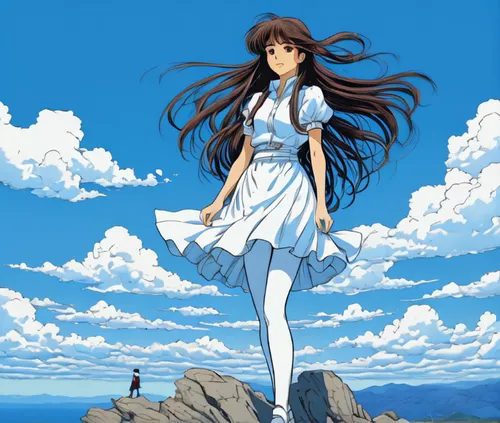 asuka langley soryu,mountain spirit,blue sky,blue mountain,blue sky clouds,blue sky and white clouds,blue sky and clouds,water-the sword lily,kayano,jasmine blue,haruhi suzumiya sos brigade,anime japanese clothing,azure,sidonia,goddess of justice,mikuru asahina,the spirit of the mountains,background image,chidori is the cherry blossoms,vanessa (butterfly),Illustration,Japanese style,Japanese Style 13