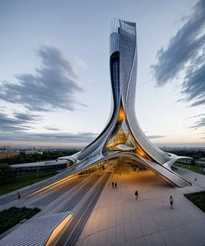 Modern building, at dusk,futuristic architecture,kazakhstan,toronto city hall,minsk,volgograd,renaissance tower,zhengzhou,tashkent,tatarstan,ekaterinburg,ulaanbaatar centre,tehran,stalin skyscraper,ti