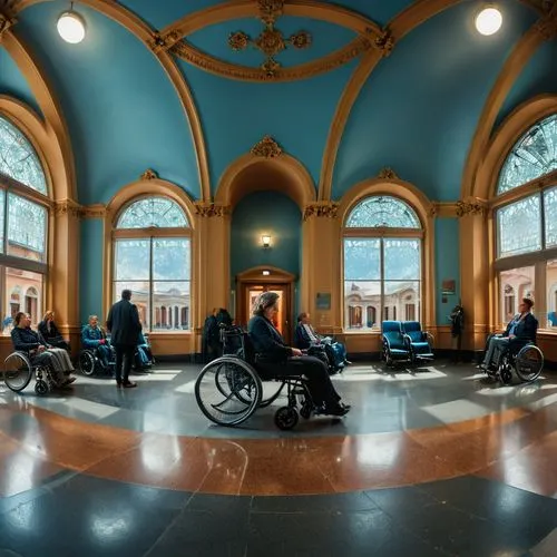 wheelchair curling,wheelchair sports,waiting room,station hall,south station,french train station,motorized wheelchair,therapy center,wheelchair rugby,the train station,wheelchair,accessibility,wheelchair accessible,train station,floating wheelchair,therapy room,train depot,grand central terminal,360 ° panorama,surgery room,Photography,General,Fantasy