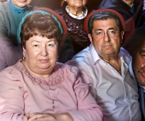 people posing for a po with multiple frames on their heads,mocedades,sandler,duggar,famosos,group of people,paterfamilias