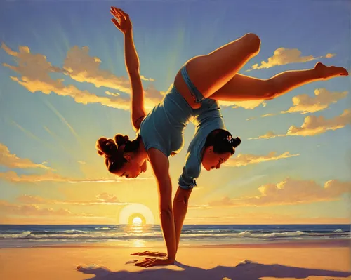 sun salutation,surya namaste,girl upside down,half lotus tree pose,yoga silhouette,yoga day,equal-arm balance,yoga poses,cartwheel,yoga pose,arm balance,artistic gymnastics,dance with canvases,yoga,handstand,yoga class,solar plexus chakra,morning illusion,tumbling (gymnastics),asana,Illustration,Retro,Retro 10