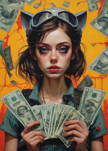 money heist,bank teller,usd,destroy money,the dollar,fortune teller,money rain,hung yen,money case,the girl's face,windfall,rosa ' amber cover,burning money,mystery book cover,dollar,dealer,rubles,burn money,hard money,modern pop art,Conceptual Art,Daily,Daily 15