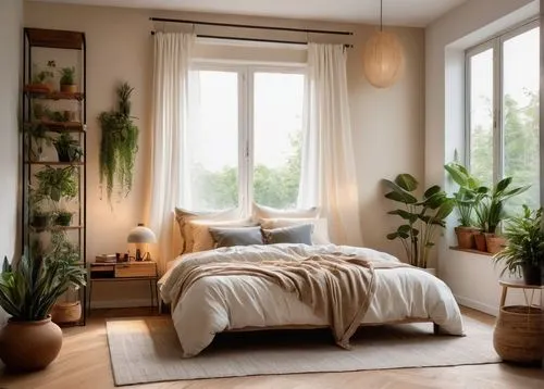 bedroom,bedroom window,sunroom,bay window,guest room,modern room,windowsill,coziness,roominess,bedrooms,window sill,danish room,wooden windows,modern decor,home interior,scandinavian style,house plants,bamboo curtain,cozier,guestroom,Conceptual Art,Fantasy,Fantasy 05