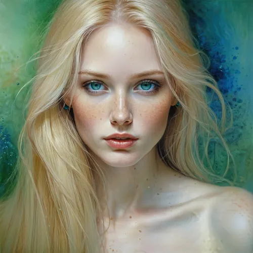 fantasy portrait,mystical portrait of a girl,fantasy art,faery,faerie,girl portrait,oil painting,portrait of a girl,romantic portrait,world digital painting,oil painting on canvas,blonde woman,the blonde in the river,young woman,portrait background,digital painting,photo painting,dryad,blond girl,the enchantress