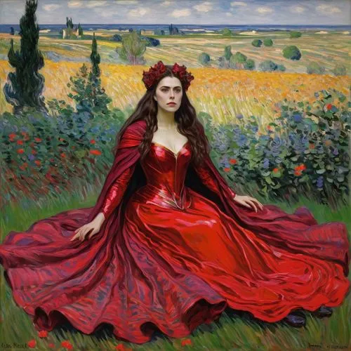 man in red dress,girl in a long dress,red gown,lady in red,rosella,girl in the garden,la violetta,red cape,tuscan,lacerta,red riding hood,pomegranate,flamenco,apulia,girl in red dress,rossa,red,young woman,way of the roses,a girl in a dress,Art,Artistic Painting,Artistic Painting 04