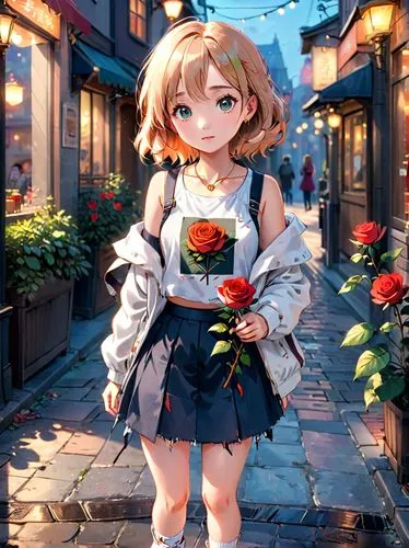 meteora,darjeeling,studio ghibli,little girl in wind,honoka,world digital painting,violet evergarden,harajuku,little girl with umbrella,digital painting,kyoto,child girl,anime girl,asakusa,sakura flower,alley,anime japanese clothing,nora,girl walking away,shopping street,Anime,Anime,Cartoon