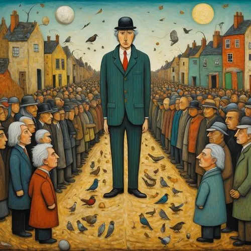 multitudinous,betjeman,peterloo,wonnacott,pigeonholed,crowed,Art,Artistic Painting,Artistic Painting 49