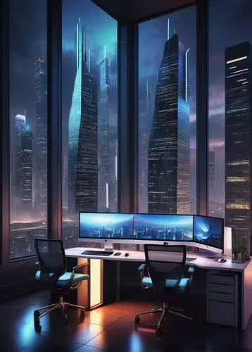 modern office,cybercity,blur office background,computer room,oscorp,cyberport,futuristic landscape,cybertown,the server room,sky apartment,lexcorp,cyberscene,megacorporation,cyberview,boardroom,sky space concept,offices,cybertrader,desktops,desk,Art,Artistic Painting,Artistic Painting 27