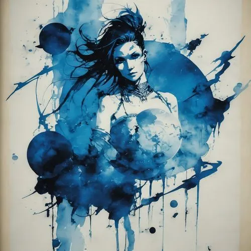 blue painting,ink painting,watercolor blue,blue rain,watercolor paint strokes,zao,shiva,widowmaker,bluebottle,amano,ink,stencil,multi layer stencil,lord shiva,japanese art,blue pillow,tusche indian ink,blue enchantress,blue demon,mazarine blue,Conceptual Art,Fantasy,Fantasy 06