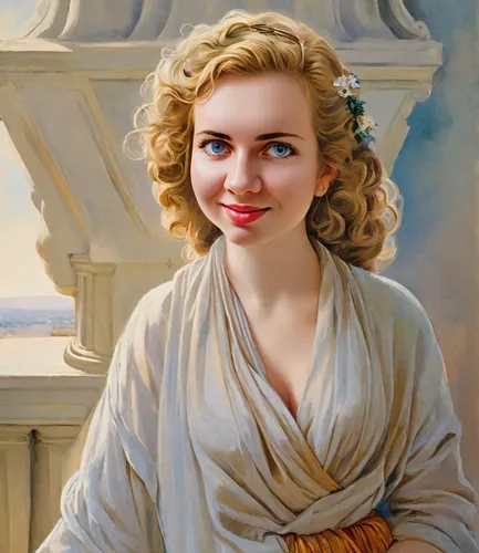 angel moroni,princess leia,emile vernon,romantic portrait,girl in a historic way,portrait of a girl,portrait of christi,young woman,elsa,fantasy portrait,portrait background,vintage female portrait,oil painting,a charming woman,portrait of a woman,oil painting on canvas,church painting,marilyn monroe,young girl,custom portrait