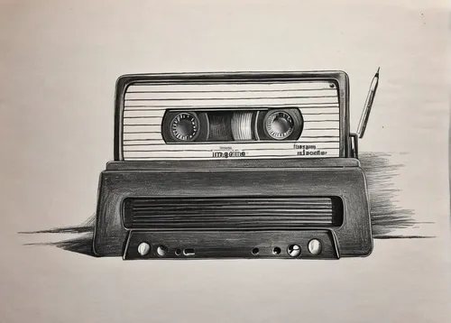 Imagine a retro aesthetic 📼🌈🎵,radio cassette,cassette,microcassette,vintage drawing,cassette tape,radio,camera illustration,audio cassette,car radio,cassette deck,cassettes,boombox,radio for car,co