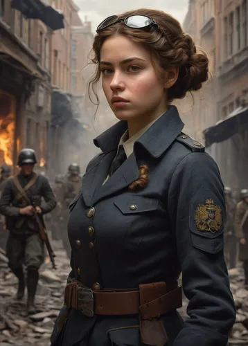 warsaw uprising,second world war,girl in a historic way,ww2,children of war,world war,world war ii,world war 1,wwii,verdun,first world war,lost in war,stalingrad,french digital background,cg artwork,georgia,ww1,a uniform,tervuren,girl with gun,Art,Classical Oil Painting,Classical Oil Painting 10