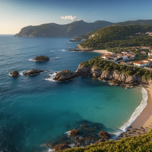 ponta do sol,praia da falésia,skopelos,basque country,elba island,parga,costa brava,llanes,isola d'elba,saint martin,dubrovnic,valdes peninsula,sonmarroig,saint-martin,south france,balearic islands,the balearics,asturias,brazilian beach,aerial view of beach,Photography,General,Realistic