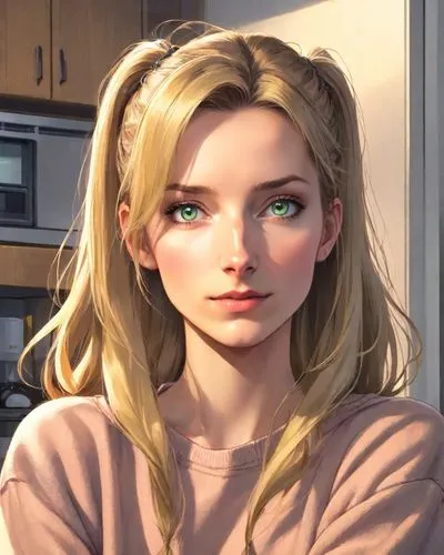 elsa,clementine,girl in the kitchen,the girl's face,blonde woman,realdoll,vanessa (butterfly),cg artwork,female doctor,angelica,olallieberry,dahlia,maya,she,cynthia (subgenus),waitress,lena,girl portrait,heterochromia,worried girl,Digital Art,Anime