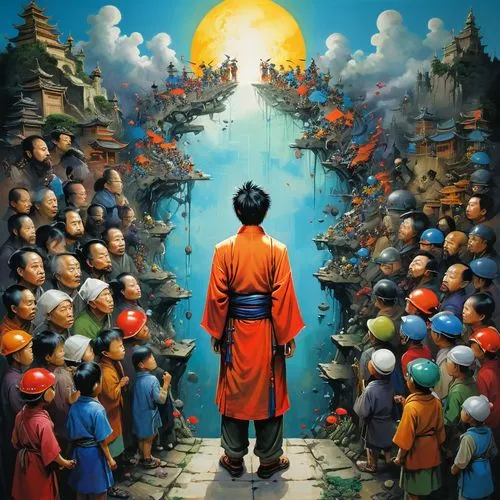 monk,monks,buddhists monks,buddhist hell,asian vision,pilgrimage,buddha focus,son goku,buddhist monk,orange robes,bodhisattva,buddhist,goku,indian monk,chinese art,buddha,samurai,asia,dragonball,devotees,Conceptual Art,Graffiti Art,Graffiti Art 05