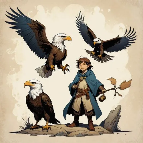 eagleman,eagle illustration,falconers,eagels,bald eagles,eagleson,Illustration,Children,Children 04