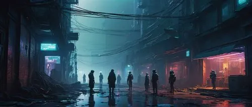 cyberpunk,alleyway,dystopian,neon ghosts,alley,shinjuku,shanghai,hanoi,dystopia,neon arrows,slum,sci fiction illustration,world digital painting,slums,scifi,vapor,kowloon,nightlife,tokyo city,kowloon city,Art,Classical Oil Painting,Classical Oil Painting 16