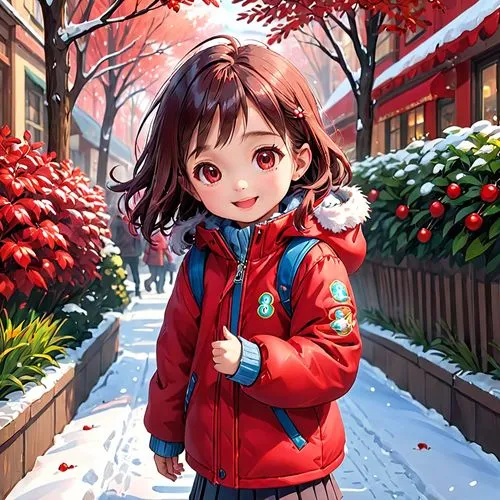 winter background,christmas snowy background,kumiko,ayano,winter clothes,mei,Anime,Anime,General