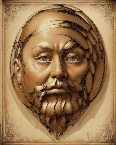 wood carving,door knocker,carved wood,dwarf sundheim,leonardo da vinci,wooden mask,icon magnifying,golden wreath,leonardo devinci,steam icon,terracotta,prejmer,wood art,poseidon god face,leonardo,wooden man,lokportrait,fantasy portrait,bust,gullideckel,Realistic,Movie,Timeless Romance