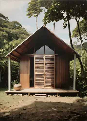 wooden hut,timber house,wooden house,3d rendering,house in the forest,stilt house,render,tropical house,wooden mockup,small cabin,wooden sauna,summer house,mid century house,archidaily,garden shed,hut