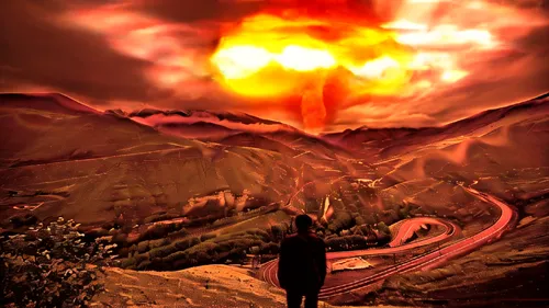 nuclear explosion,atomic bomb,apocalypse,apocalyptic,doomsday,nuclear weapons,nuclear war,nuclear bomb,armageddon,photo manipulation,atomic age,end of the world,detonation,the end of the world,the eru