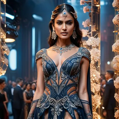 Eine Tempeltänzerin,bollywood,ball gown,miss vietnam,dress form,valerian,evening dress,queen of the night,miss circassian,indian celebrity,blue enchantress,costume design,sari,haute couture,fashion de