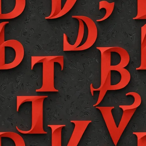 TD letters, flat pattern, black and red,a black and red font pattern made up of cut outs,blackletter,the letters of the alphabet,alphabets,decorative letters,metafont,bodoni,typeface,typefaces,woodtyp