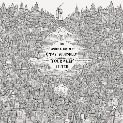 cd cover,capital cities,citizen,embrace the world,wanderlust,hand-drawn illustration,free wilderness,mountain lake will be,the wolf pit,tiny people,be found,coloring book for adults,temples,mountain world,be mountain,wonderland,against the current,map silhouette,book cover,overthrow,Illustration,American Style,American Style 12