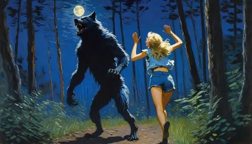 werewolve,wolfman,werewolves,werewolf,lycanthropy,lycanthrope,Art,Artistic Painting,Artistic Painting 04