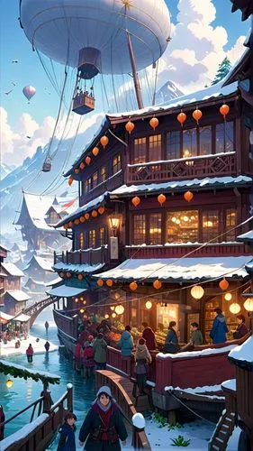 winter village,winter festival,ski resort,korean village snow,fishing village,harbor,floating huts,aurora village,alpine village,floating market,chinese background,fish market,popeye village,floating 