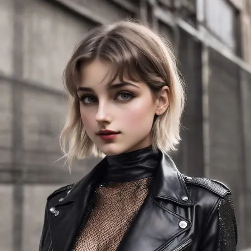 leather jacket,parisienne,zara,jourdan,ariela,vlada,beret,sabrina,pleather,blondie,short blond hair,kiernan,cool blonde,kotova,maia,street shot,lycett,natalia,lucie,behenna,Photography,Commercial