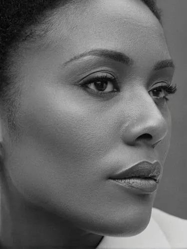 Black and white photo portrait of a lady, very close up.,a black and white po of an attractive woman,thandie,ikpe,freema,dirie,adichie,chimamanda,Photography,Black and white photography,Black and Whit