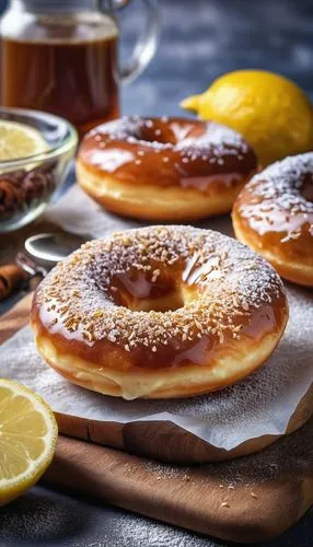 sufganiyah,kanelbullar,kolach,salt pretzels,zwiebelkuchen,bombolone,matjesbrötchen,pączki,lebkuchen,malasada,cider doughnut,doughnuts,dried lemon slices,fika,danish pastry,streuselkuchen,swede cakes,viennoiserie,pretzels,schuppenkriechtier,Photography,General,Realistic