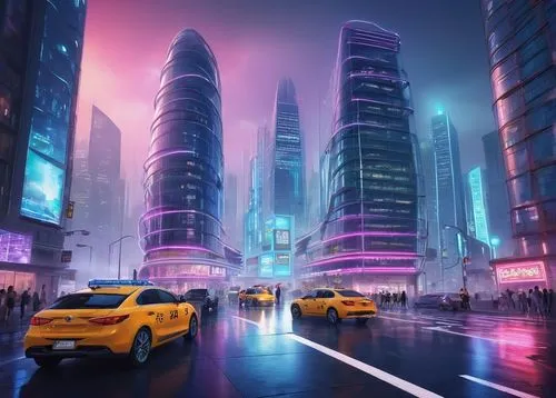 futuristic landscape,cybercity,fantasy city,cybertown,colorful city,cityscape,cyberpunk,megapolis,cityscapes,city scape,metropolis,futuristic,guangzhou,futurist,world digital painting,cyberworld,cityzen,cyberport,coruscant,new york taxi,Illustration,Abstract Fantasy,Abstract Fantasy 23