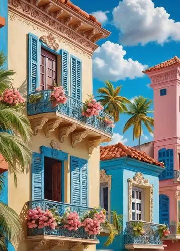 houses clipart,palmilla,colorful facade,mediterranean,casitas,burano,kefalonia,santa barbara,curacao,marbella,tropical house,positano,provencal,maspalomas,casa,sicily window,exterior decoration,seaside resort,inmobiliarios,balcones,Unique,3D,Garage Kits