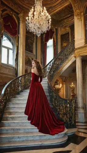 rosenkavalier,traviata,red gown,netrebko,fiordiligi,marianske,iulia hasdeu castle,mezzosoprano,a floor-length dress,habanera,vaganova,ritzau,rococo,mikhailovsky,concertgebouw,lady in red,elegante,man in red dress,ballgown,hallia venezia,Art,Classical Oil Painting,Classical Oil Painting 33