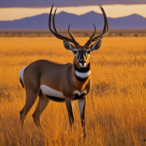 Compose a melancholic piece about the diminishing antelope population due to human encroachment on their natural habitat.,pronghorn,whitetail buck,kudu buck,kudu,male deer,hartebeest,blackbuck,mule de