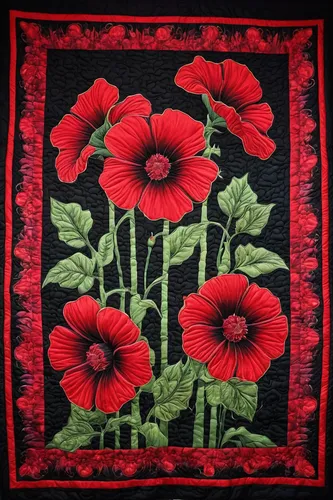 embroidered flowers,flower blanket,tapestry,afghan,floral border,vintage embroidery,floral silhouette border,floral poppy,stitched flower,coquelicot,blanket of flowers,embroidery,red border,flower fabric,poppy red,red tablecloth,felted and stitched,floral rangoli,red poppies,klatschmohn,Conceptual Art,Sci-Fi,Sci-Fi 02