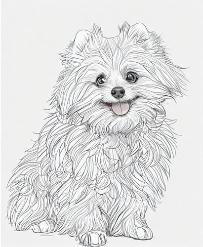 宠物狗，线稿绘画,pomeranian,german spitz mittel,german spitz klein,shih tzu,dog drawing,dog illustration,german spitz,japanese chin,pekingese,dog line art,havanese,cavachon,lhasa apso,shih-poo,tibetan spaniel