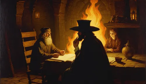 torah,mitzvah,rabbi,contemporary witnesses,the annunciation,children studying,candlemas,pilgrim,pilgrims,pesach,candlemaker,jerusalem,the abbot of olib,fortune teller,shabbat candles,church painting,praying woman,scholar,genesis land in jerusalem,fire artist,Art,Classical Oil Painting,Classical Oil Painting 14