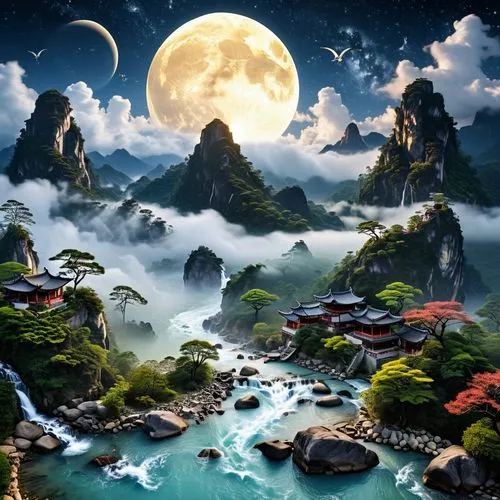 fantasy landscape,fantasy picture,landscape background,cartoon video game background,lunar landscape,fantasy art,mountainous landscape,mushroom landscape,3d fantasy,dreamscapes,moonlit night,world digital painting,dreamscape,dream world,nature background,fantasy world,nature wallpaper,mountain landscape,fractal environment,an island far away landscape