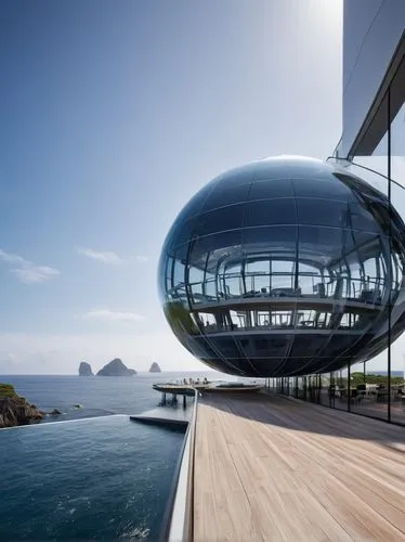 glass sphere,futuristic architecture,glass building,etfe,glass ball,snohetta,Photography,General,Natural