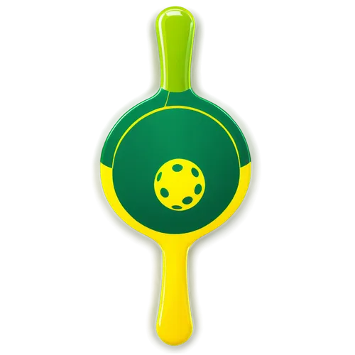 Pickleball logo, circular shape, green and yellow colors, stylized paddle illustration, bold font, modern design, glossy finish, 3D effect, centered composition, bright lighting, vibrant tone.,lab mou